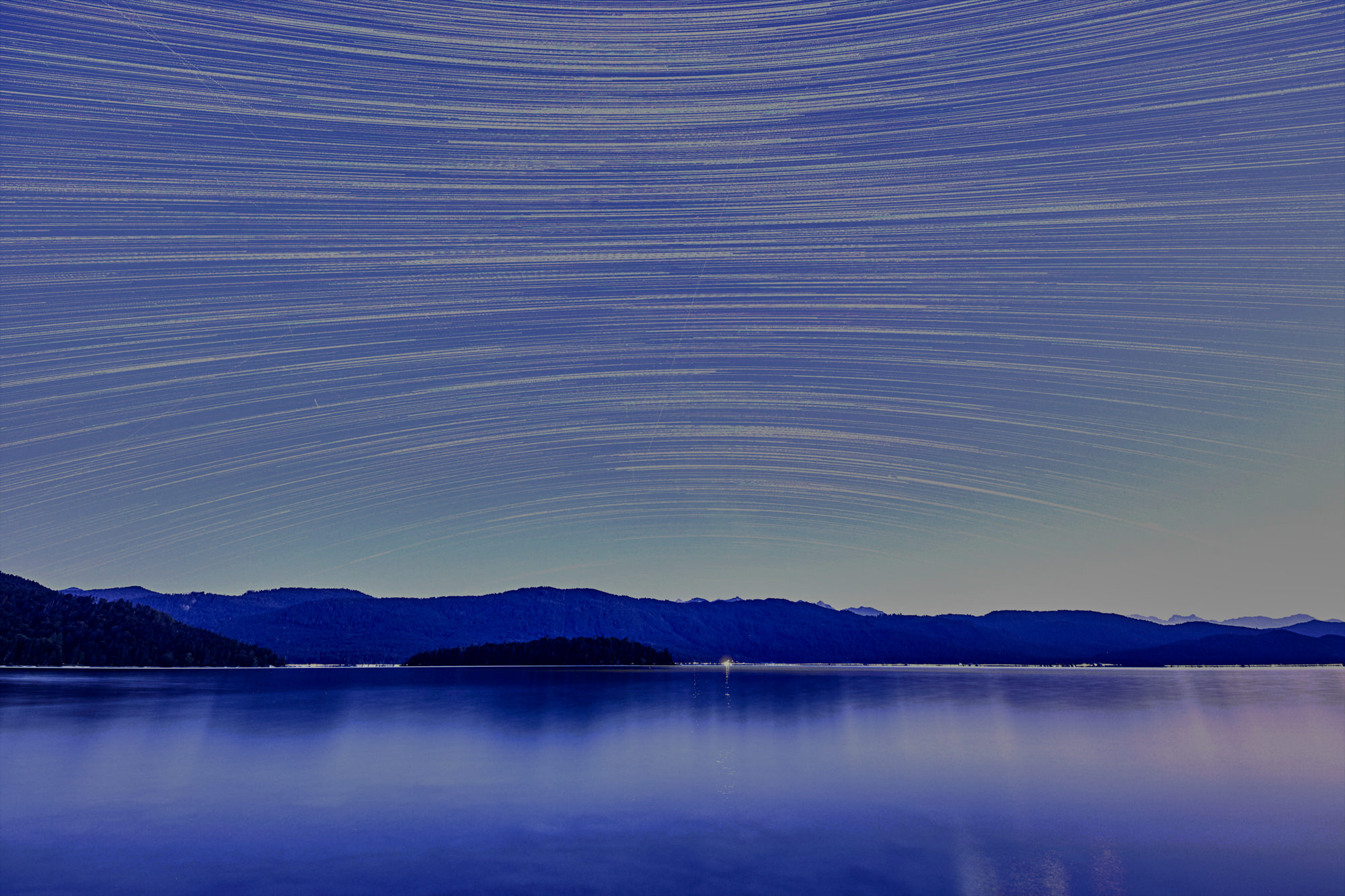 Star Trails over Lake Walchensee, Upper Bavaria